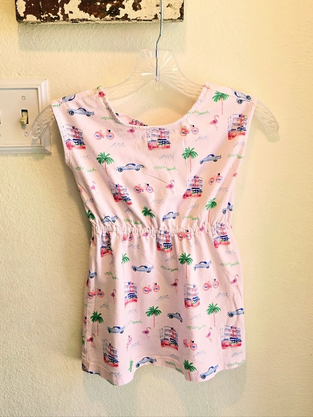 GAP 4/5 Kids Pink Tropical Beach Print Sleeveless Sun Dress